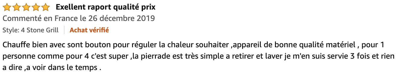 commentaire Princess Raclette Stone & Grill Party
