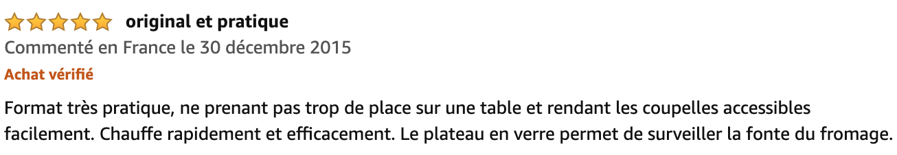 commentaire Tefal Raclette Simply Line Ambiance